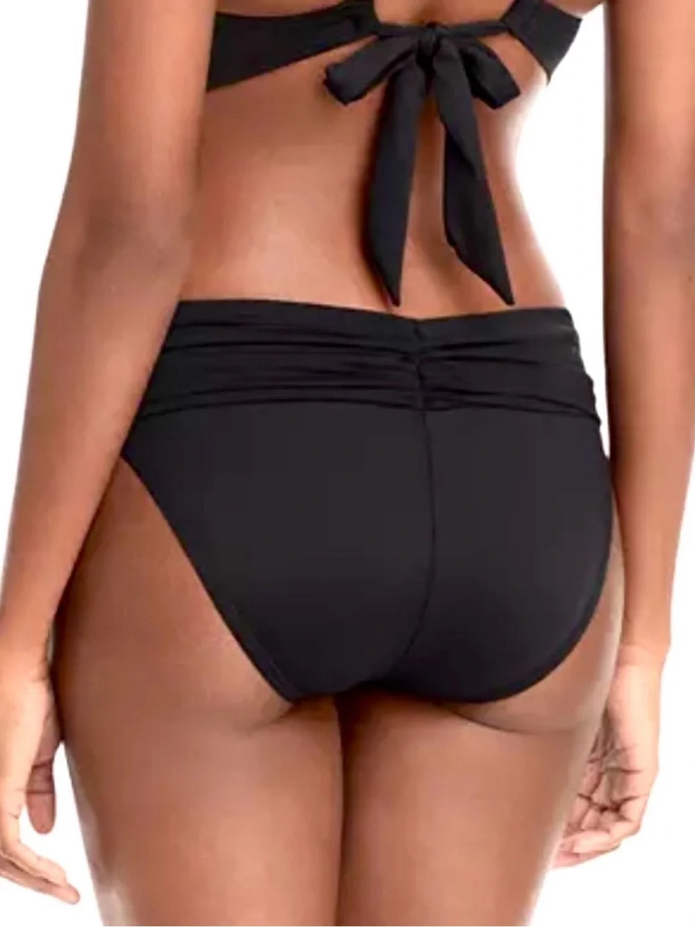 La Blanca Island Goddess Hipster Bikini Bottoms Size 8 Black NWT
